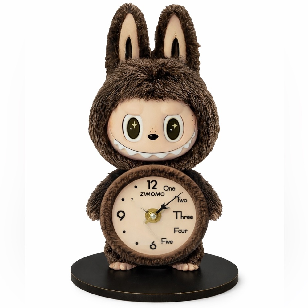 Zimomo Labubu Wood Curves Clock